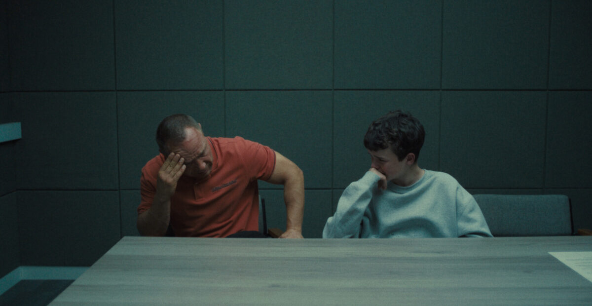 Adolescence. (L to R) Stephen Graham as Eddie Miller, Owen Cooper as Jamie Miller, in Adolescence. Cr. Courtesy of Netflix © 2024