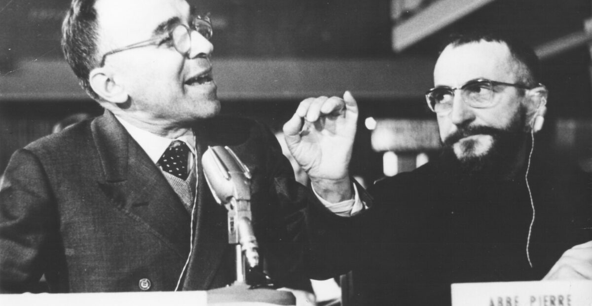 Giorgio La Pira with Abbé Pierre – FAO International Conference – Rome, 1963